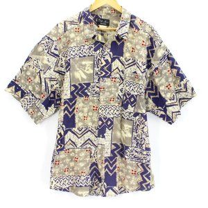 Vintage Del Mar Hawaiian Men's Retro Multicolor Abstract Button Down Size XL